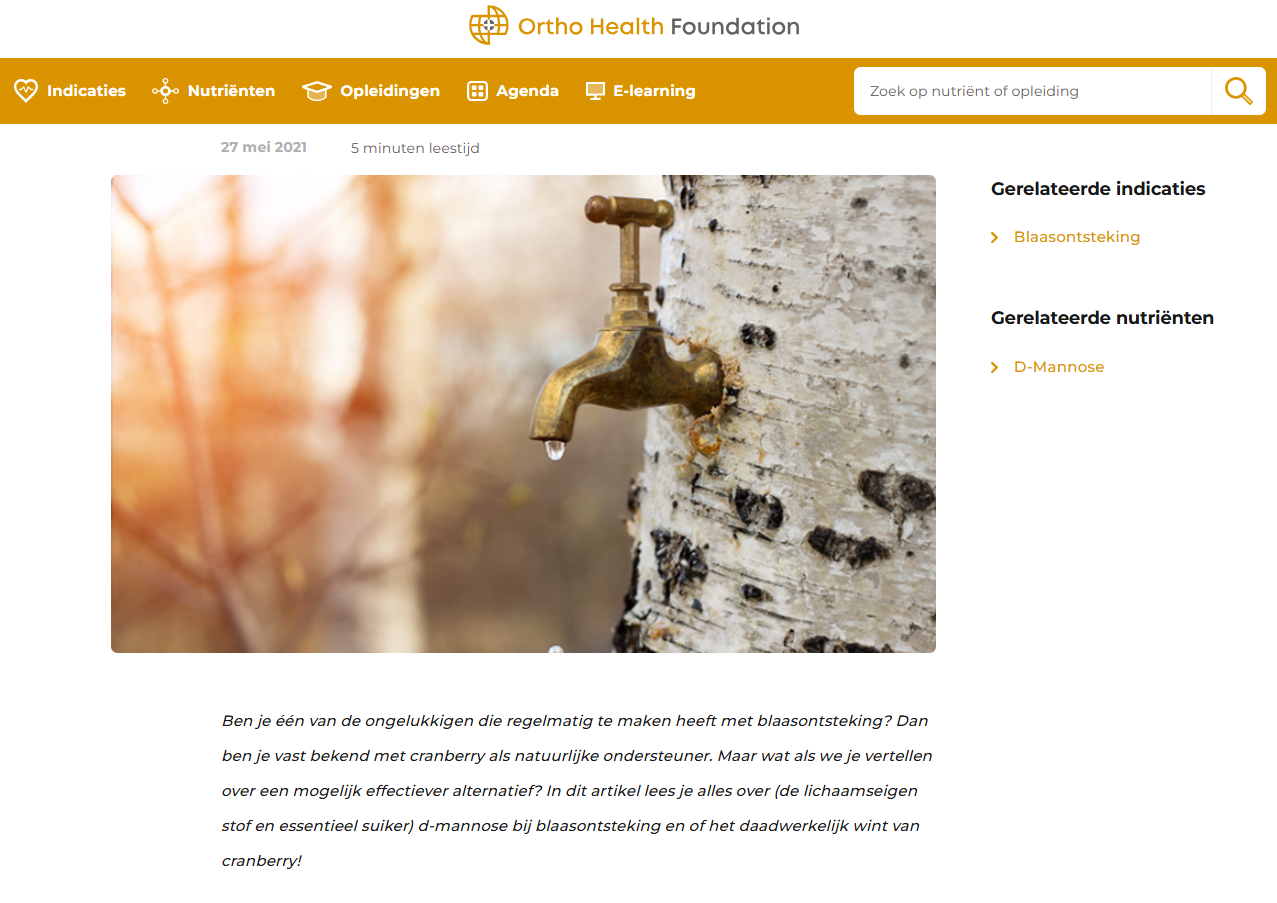 D-mannose bij blaasontsteking