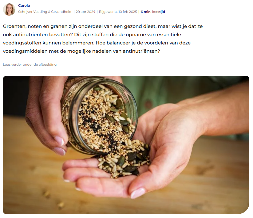 Tanine, lectine en fytinezuur: wat zijn antinutriënten?